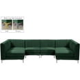 thumbnail image 2 of Meridian Furniture Alina Green Velvet Modular Sectional, 2 of 15