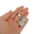 thumbnail image 5 of Unique Bargains 1 Pc Handbag Charms Keychains Flowers Butterfly Bag Accessories Lake Blue, 5 of 5