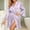 Purple, variant on Ynynloco Women's Satin Robe Valentines Lingerie for Women Kimono Bathrobe Short Ruffle Belted Robes Wedding Party Sleepwear