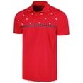 thumbnail image 2 of Men's Levelwear Red Cleveland Guardians Sector Batter Up Raglan Polo, 2 of 3
