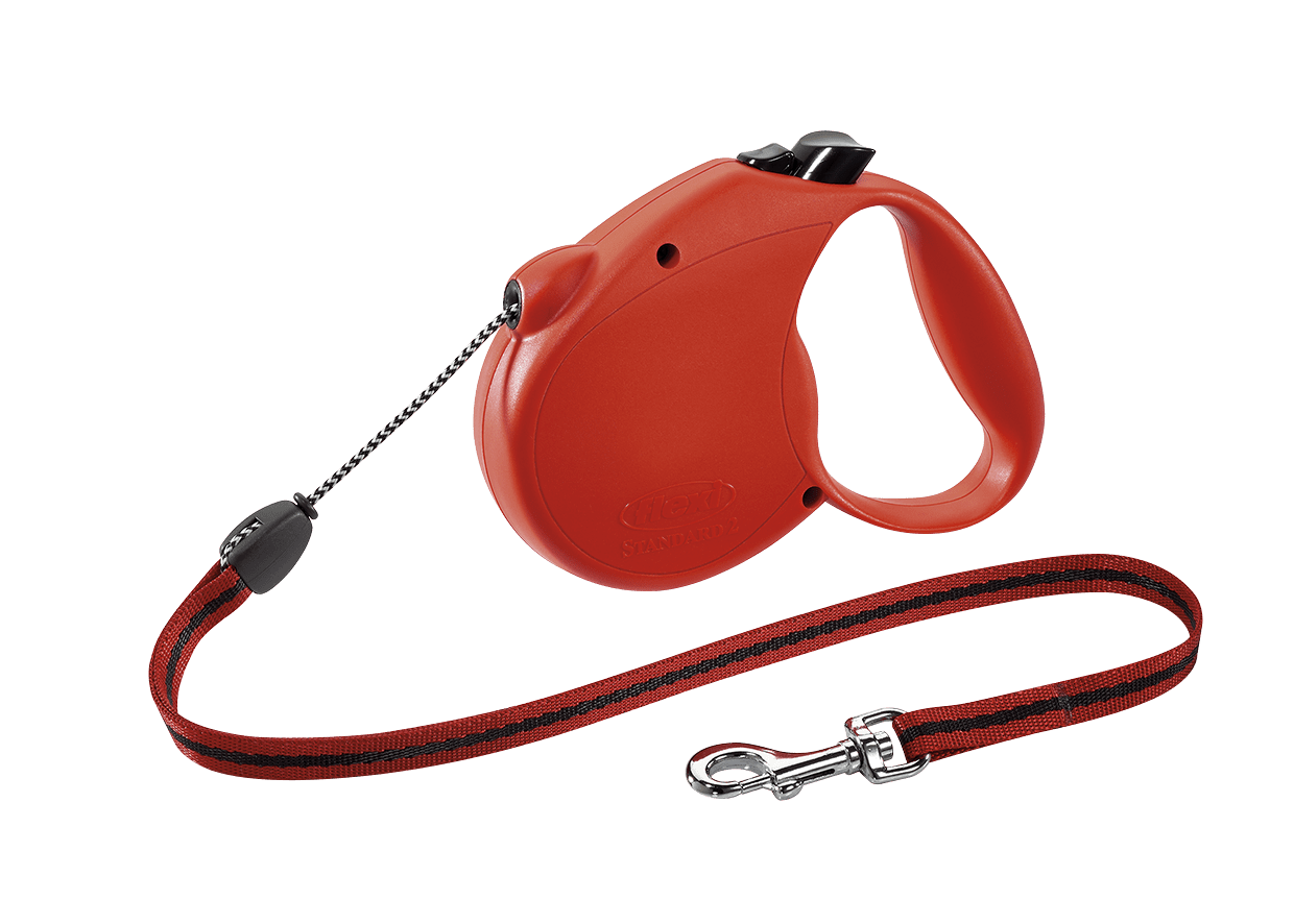 flexi Retractable Dog Leash (Cord), 16 Ft, Medium, Red