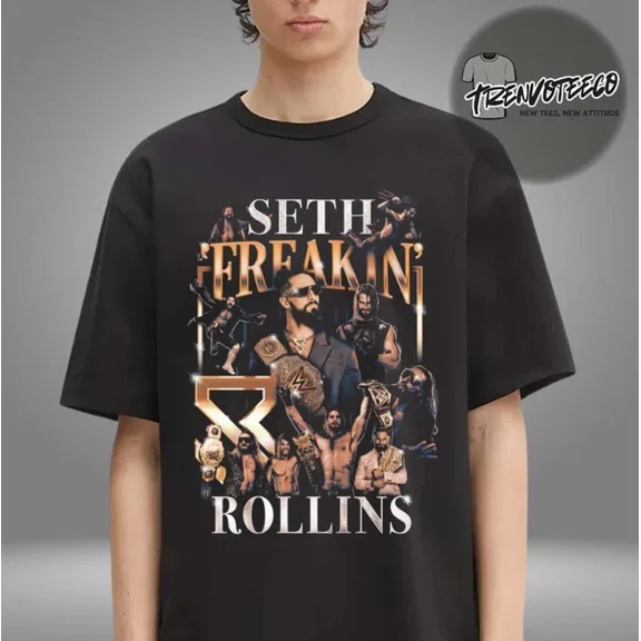 Wwe Seth Rollins Montage Boxy Unisex T-Shirt