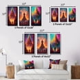 thumbnail image 4 of Designart "Sacred City of Gold Arrival and Reverence I" Christianism Framed Wall Art Set Of 3 - Pink Traditional Frame Gallery Set For Office Decor, 4 of 6