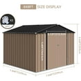 thumbnail image 2 of RONSHIN 8x8FT Outdoor Storage Shed, Large Steel Utility Tool Shed, Garden/Patio/Lawn/Poolside Metal Storage, 2 of 7