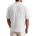 thumbnail image 4 of Uwinwear Mens Big and Tall Button Down Shirts Gauze Short Sleeve Collared Shirt Regular Fit Summer Casual Work Clothes Casual Textured Tops,White,M, 4 of 5