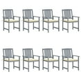 thumbnail image 5 of vidaXL Patio Chairs Outdoor Chair with Cushions for Deck Solid Wood Acacia, 5 of 121