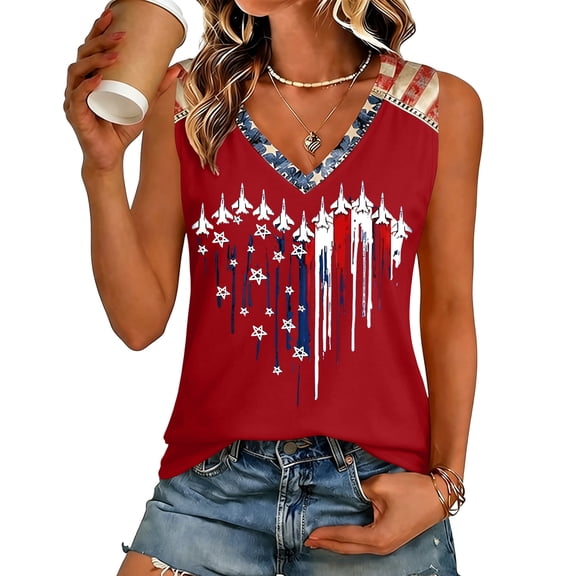 250th Anniversary Printed Women Shirts Casual 250 Years Of Freedom T Shirt Sleeveless Tshirts Patriotic Tops