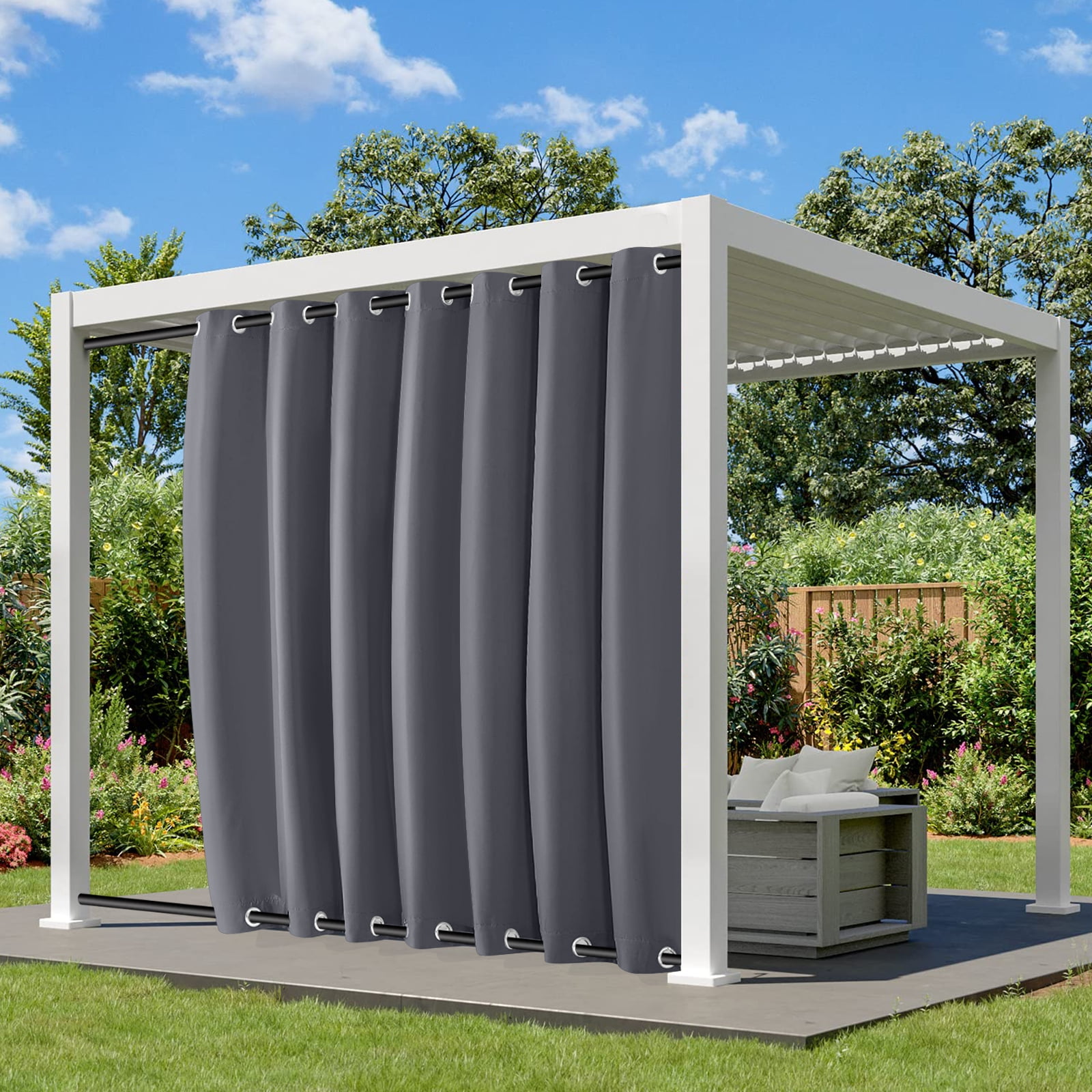 DONGPAI Outdoor Curtains for Patio Waterproof 100 x 96inch Blackout Top