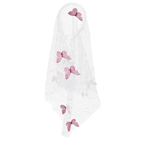 MEIBUTYUP 3D Butterfly Wedding Veil White Tulle Lightweight Bridal Accessory for Bride and Bridesmaids