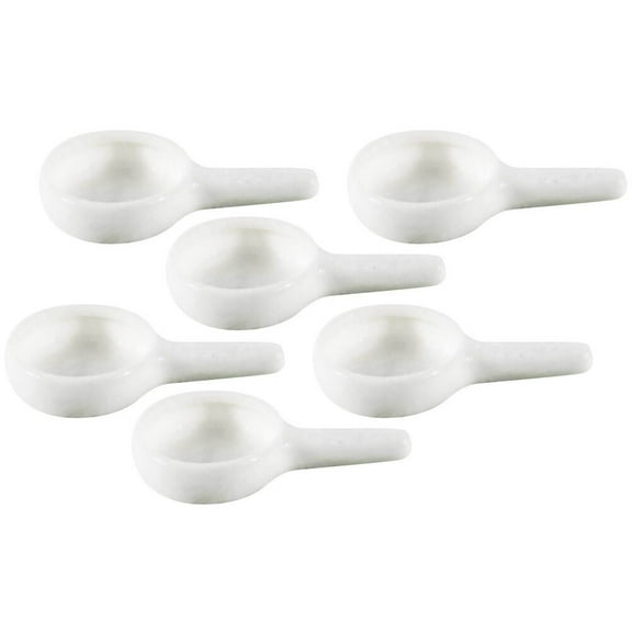 Candle Holder Flat Round Ceramic Spoon Tray Home Diffusers Decorative Candles Parts Tealight Fragrance Warmer 6 Pcs