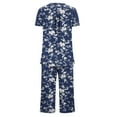 thumbnail image 3 of Tnhcen Women's Pajama Set Short Sleeve Top And Pants Homewear 2 Piece Nightwear Sets, 3 of 4