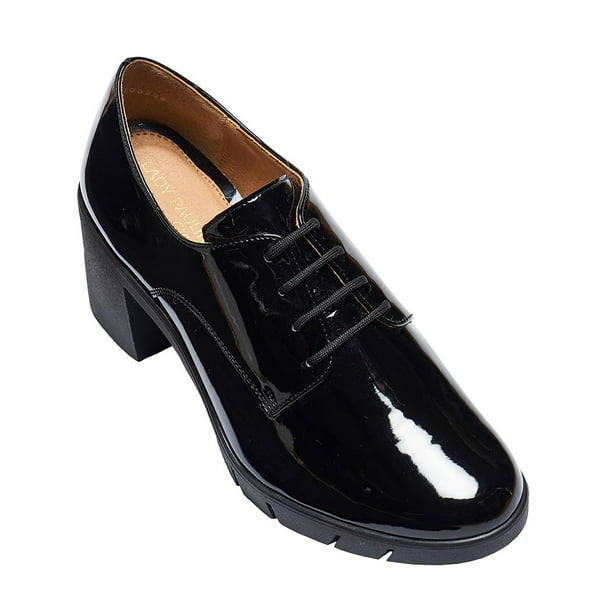 Zapato Formal Zapatos Charol Tacon Ancho Charol Zapatos Negros Casuales Mujer Zapatos Mujer Tacón Ancho Charol Negro  Casual Formal Negro 25