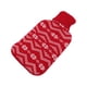 thumbnail image 2 of Botella de agua caliente de goma grande de 1 litro, cubierta tejida, bolsa de agua caliente para aliviar el dolor, calentar el cuerpo, copo de nieve rojo, 2 of 12