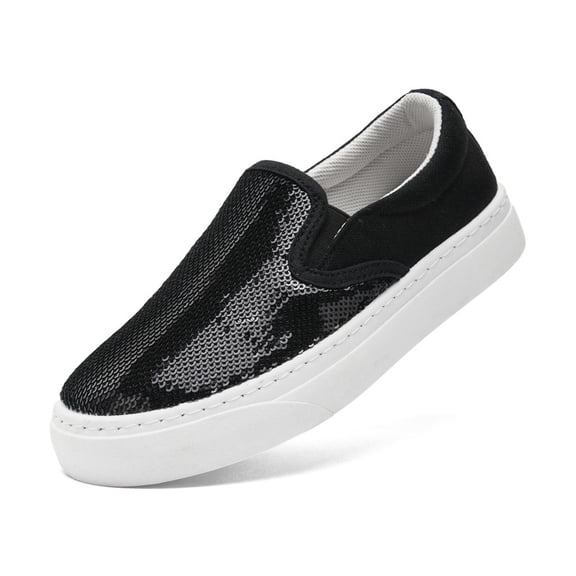 Unisex Adult Glitter Slip-On Shoes Fashion Low Top Sparkly Sneakers Casual Shiny Sequin Tennis Walking Shoes