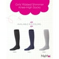 thumbnail image 2 of MeMoi  Ribbed Shimmer Knee-High Socks - Girls - Female, 8, Navy, 2 of 7