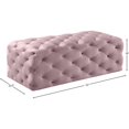 thumbnail image 4 of Meridian Furniture Casey Button Tufted Pink Velvet Ottoman and Bench, 4 of 4