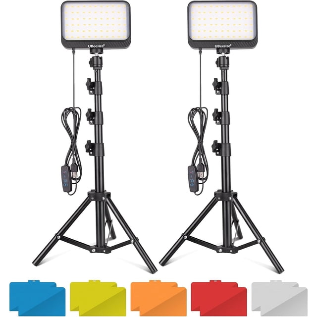 Kit de luces LED de vídeo uBeeSize regulable con soporte para trípode