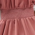 thumbnail image 4 of cnuiaeg Girls Dresses Summer Girls' Dress for Older Girls A Pure Color Dress with A Big Skirt and Puff Sleeves Featuring A Style Teen Dresses Size:9-10 Years, 4 of 7