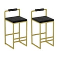 thumbnail image 5 of Set of 2 Bar Stools with Backrest & Footrest, Modern Velvet Counter Height Kitchen Island Stools, Gold Metal Frame & Gray Upholstered Dining Chairs for Home & Office, 5 of 13