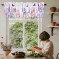 thumbnail image 5 of Flower Lavender Window Valance Curtain Blue Butterfly Rod Pocket Short Curtain for Living Room, Bedroom & Kitchen Window Decor 42x12in, 5 of 8