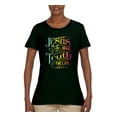 thumbnail image 2 of Wild Bobby, Jesus Is The Way John 14:6 Bible Verse, Inspirational/Christian, Women Graphic Tee, Forest Green, X-Large, 2 of 3