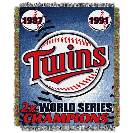 Minnesota Twins MLB World Series Commemorative Woven Tapestry Throw (48
