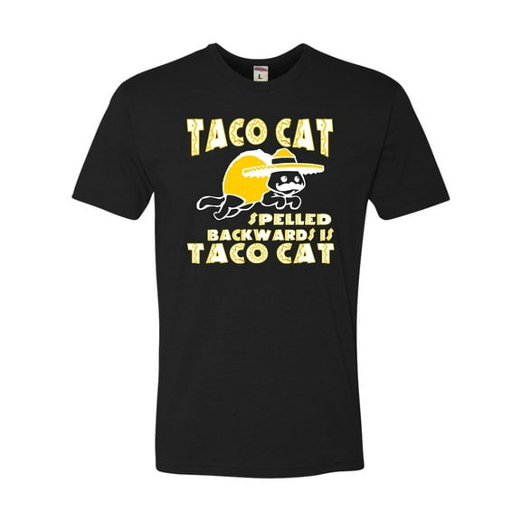 Adult Taco Cat Spelled Backwards Is Taco Cat Funny Deluxe T-Shirt