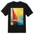 thumbnail image 2 of Plus Size Shirt for Women Black Tops for Women Short Sleeves Shirt for Women Sailboats 3 T Shirt Crewneck Shirt for Women XS, 2 of 5