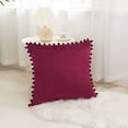 thumbnail image 2 of Velvet Soft Solid Decorative Square Throw Pillow Covers Set20 x 20 Inch Burgundy, 2 of 3