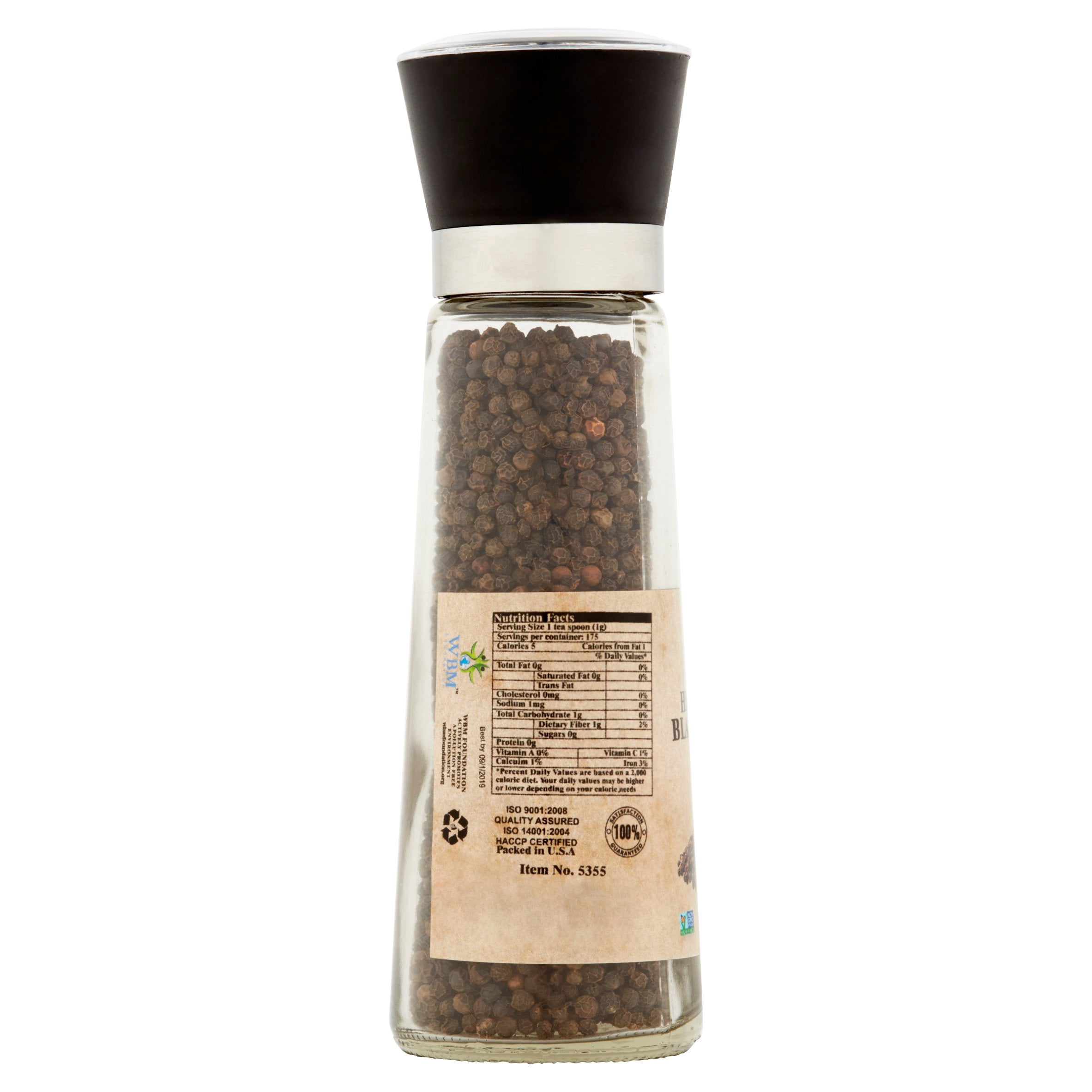 Himalayan Chef Himalayan Black Pepper Grinder, 6.17 oz, 6 pack