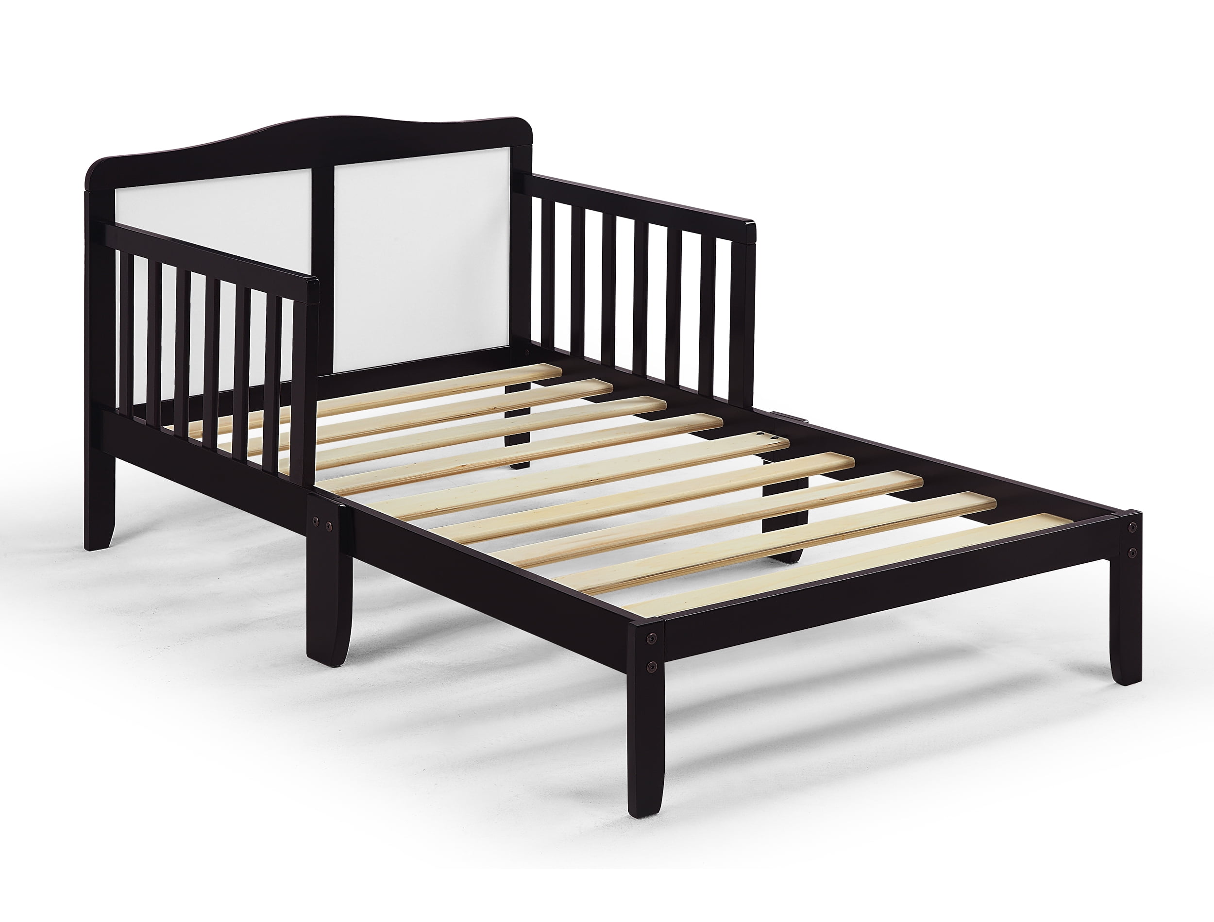 Olive & Opie Birdie Toddler Bed, Espresso/White Finish