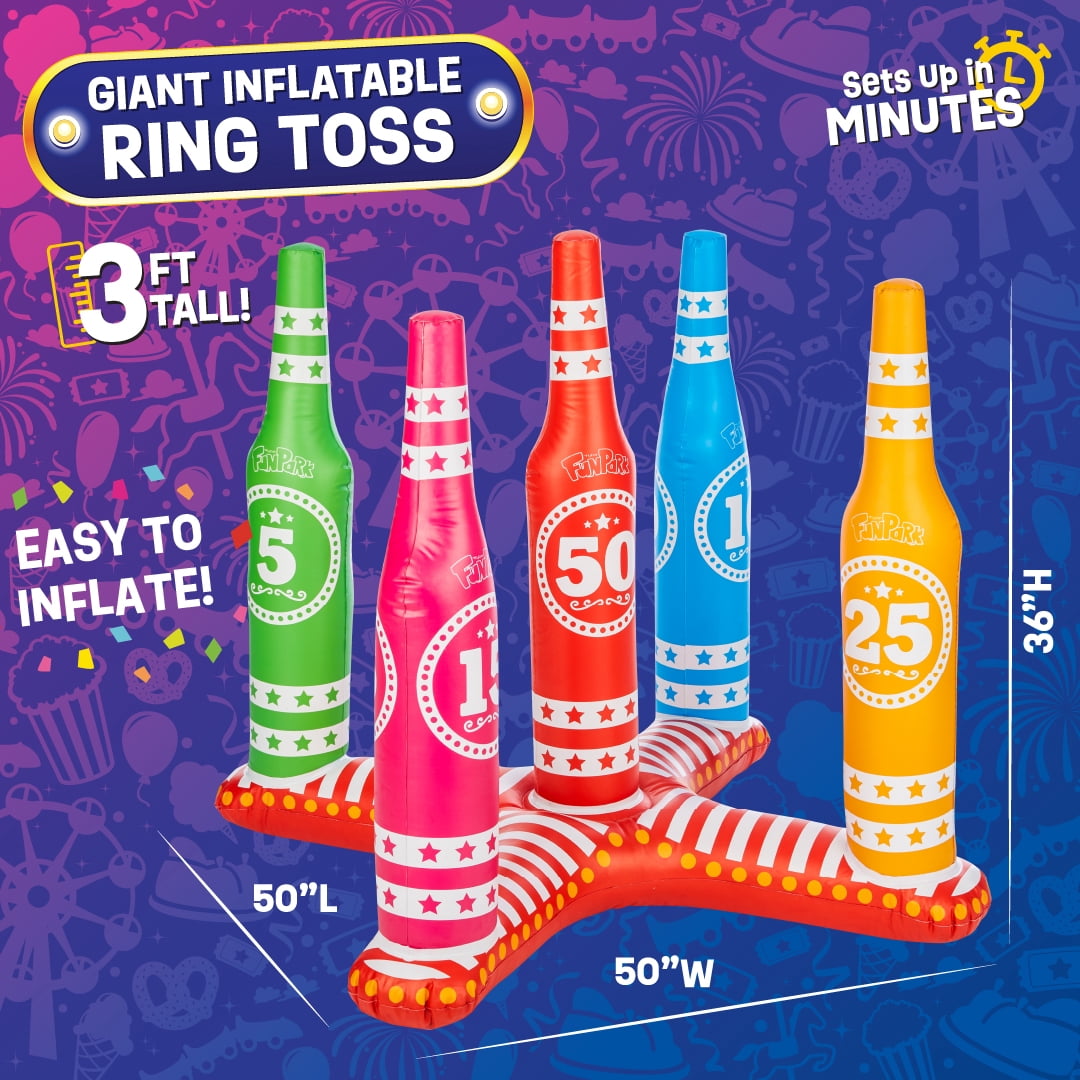 FunPark Ring Toss Outdoor Games – Giant Pool Toys, 3 Feet Tall, Inflatable Pool Accessories, Outdoor Toys for Kids, Adults and Family