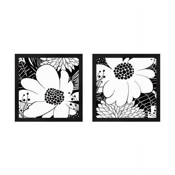 Michael Mullan 'Feeling Groovy Black and White' Framed Art (Set of 2)