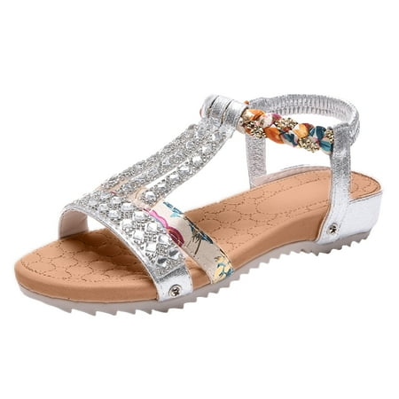 

Qufokar Light Snow Boots for Women Cork Wedge Sandals Women Glitter Rhinestone Decor Strap Sandals for Women Elastic Casual Bohemian Sandals Rhinestone Decor Thong Beach Shoes