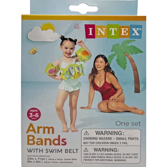 Intex Unisex Armbands With Detachable Swim Belt, 3-6 Years Old