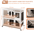 thumbnail image 4 of Gowoodhut Guinea Pig Cage Indoor Wooden 2-Story Rabbit Hutch on Wheels for Small Animals, Gray, 4 of 7