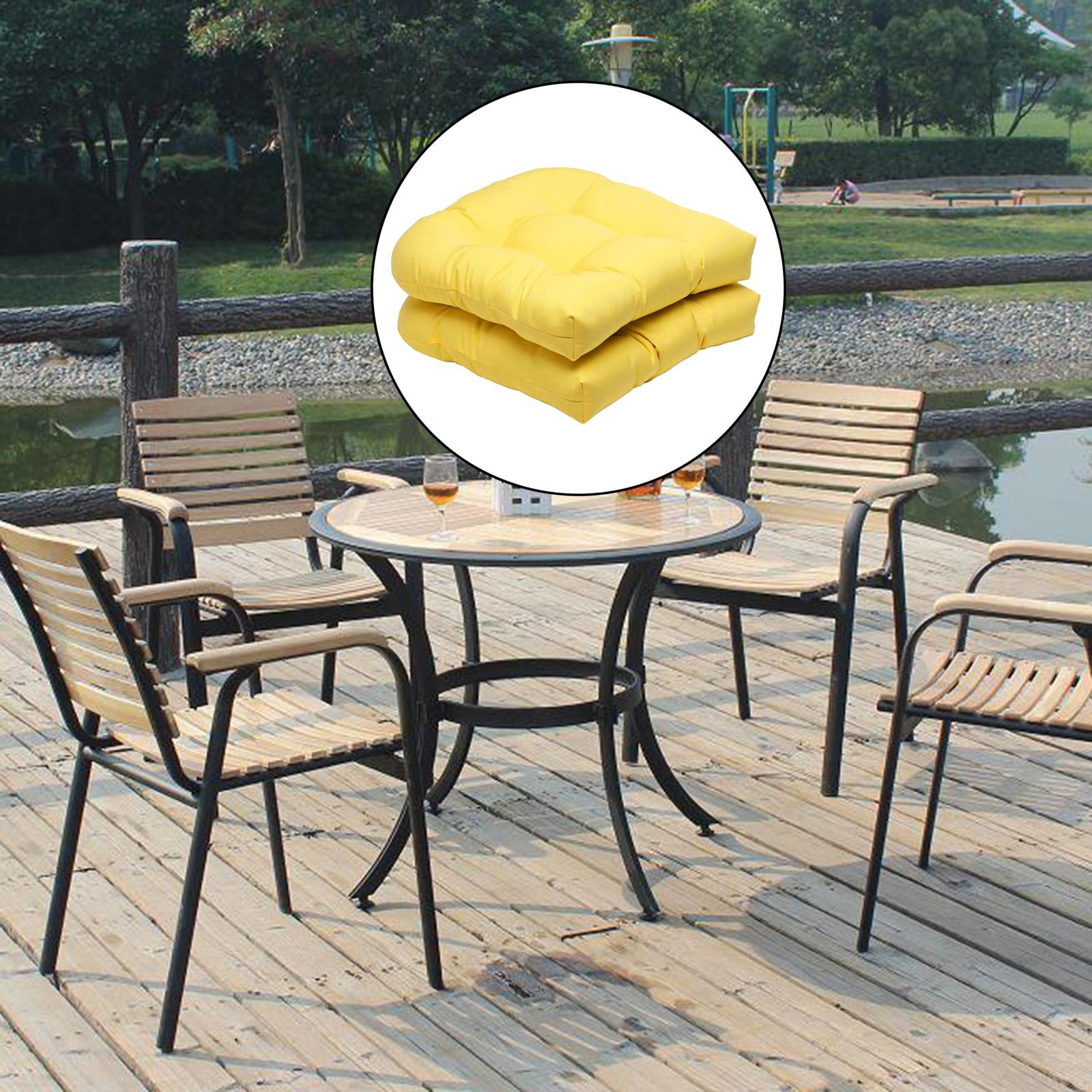 Pack Solid Color Tufted Pad Wicker Seat Cushions 48x48cm Patio