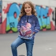 thumbnail image 3 of Xoenoiee Axolotl Gift Galaxy Print Oversized Sweatshirts for Girls Christmas Cropped Zipper Hoodies Xmas Outfits Half Zip Pullover Fall Winter 2025 Trendy Clothes, 9-10 Years, 3 of 7