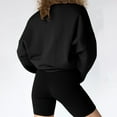 thumbnail image 4 of PENGXIANG Femmes Sweat-Shirt en Vrac Manches Longues Manches Courtes Mode Molleton Sport Chaud Home Tops Armée Vert L, 4 of 9