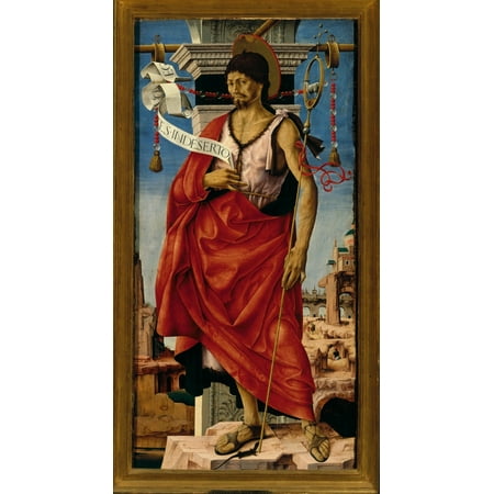 Griffoni Polyptych St John The Baptist Canvas Art - (24 x 36)