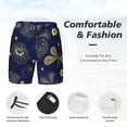 thumbnail image 4 of Kdxio Vintage Golden Butterfly Print Men's Swim Trunks with Compression Liner 7 Inch Inseam Quick Dry Swim Shorts, 4 of 7