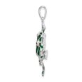 thumbnail image 2 of Finest Gold Sterling Silver Polished Enameled Green Frog Pendant, 2 of 3