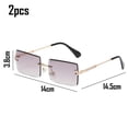 thumbnail image 2 of Retro Rimless Rectangle Sunglasses for Women Men Tinted Lens Gold Metal Frameless Vintage Square Glasses, 2 of 6