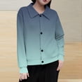 thumbnail image 1 of Mceream Women's Ribbed Knit Shacket Button Down Gradient Jackets Long Sleeve Sweater Shirts Fall Winter Trendy Cardigans Plus Size Winter Warm Outwear Chaqueta De Invierno Para Mujer Green XXL, 1 of 5