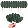 thumbnail image 1 of Paquete de 20 hojas artificiales, hoja verde falsa con tallos para bricolaje 6.3x19.5cm, 1 of 1
