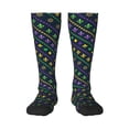 thumbnail image 2 of Lsque Mardi Gras Strings of Beads Printed Crew Socks Men's Women's LightWeight Thin Casual Calf Socks ,Knee High Socks,Cotton Socks, 2 of 9