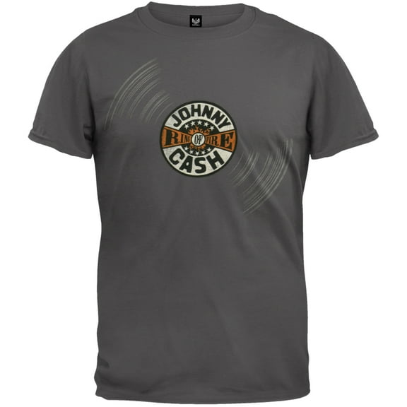 Johnny Cash Men's Ring of Fire Record Short Sleeve T Shirt