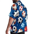 thumbnail image 3 of Football Men's Short Sleeve Spread Collar Button Down Beach Print Casual Shirts, 3 of 6