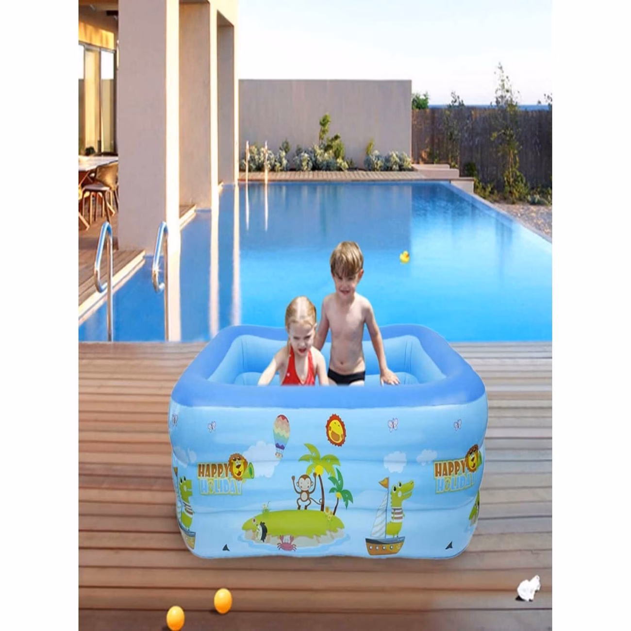 thumbnail image 4 of Piscina inflable para niños pequeños  mide 107 x 80 x 27 cms, 4 of 7