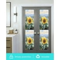 thumbnail image 5 of Window Privacy Film Watercolor Sunflower Stained Glass Window Film Decorative Sun Block Window Cover Summer Vintage Rustic Botanical Window Clings Static Adhesive Sticker for Bathroom 29.5"x118", 5 of 7